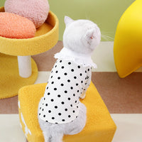 HKM-029715 Casual Blue Polyester T-Shirt for Cats, Available in Multiple Sizes