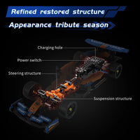 HKM-029843 1/12 Scale RC Building Blocks Sports Car - DIY Assembly, Programmable Educational Toy for Kids 8+