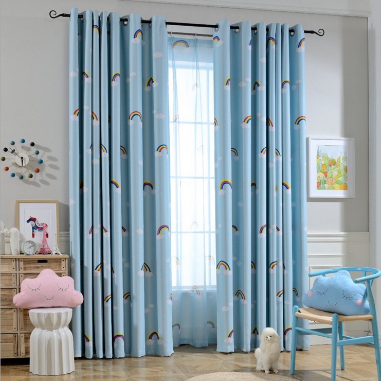 HKM-029971 Colorful Rainbow Blackout Curtains for Kids' Bedrooms – Variety of Styles and Sizes