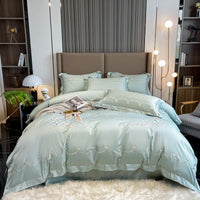 HKM-030099 Cotton Embroidery Bedding Set - 4-Piece Collection for Full, Queen, and King Beds