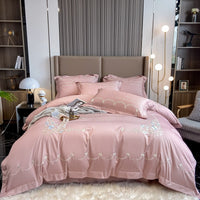 HKM-030099 Cotton Embroidery Bedding Set - 4-Piece Collection for Full, Queen, and King Beds