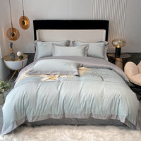 HKM-030099 Cotton Embroidery Bedding Set - 4-Piece Collection for Full, Queen, and King Beds