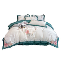 HKM-030099 Cotton Embroidery Bedding Set - 4-Piece Collection for Full, Queen, and King Beds