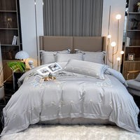 HKM-030099 Cotton Embroidery Bedding Set - 4-Piece Collection for Full, Queen, and King Beds