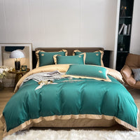 HKM-030099 Cotton Embroidery Bedding Set - 4-Piece Collection for Full, Queen, and King Beds
