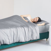 HKM-030739 Cotton Comforter Bed Set - Four-Piece White Collection with Sheet, Duvet Cover, and Pillowcases