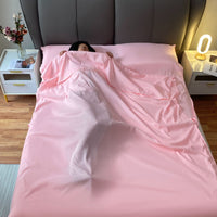 HKM-030739 Portable Microfiber Disposable Sleeping Bag for Adults - Envelope Style with Soft Polyester Cotton Lining