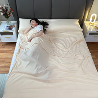 HKM-030739 Portable Microfiber Disposable Sleeping Bag for Adults - Envelope Style with Soft Polyester Cotton Lining