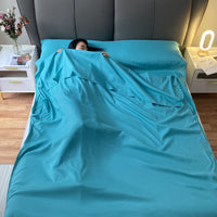 HKM-030739 Portable Microfiber Disposable Sleeping Bag for Adults - Envelope Style with Soft Polyester Cotton Lining