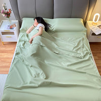 HKM-030739 Portable Microfiber Disposable Sleeping Bag for Adults - Envelope Style with Soft Polyester Cotton Lining