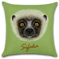 HKM-030803 Animal Head Linen Throw Pillow Cover – 45x45cm Northern European Style, Single-Sided Print