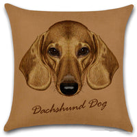 HKM-030803 Animal Head Linen Throw Pillow Cover – 45x45cm Northern European Style, Single-Sided Print