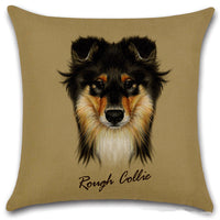 HKM-030803 Animal Head Linen Throw Pillow Cover – 45x45cm Northern European Style, Single-Sided Print