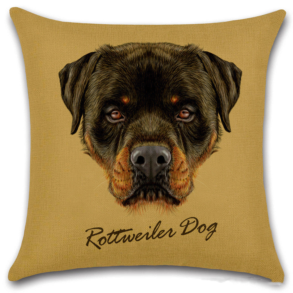 KTX-030803 Animal Head Linen Throw Pillow Cover – 45x45cm Northern European Style, Single-Sided Print