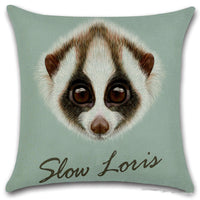 HKM-030803 Animal Head Linen Throw Pillow Cover – 45x45cm Northern European Style, Single-Sided Print