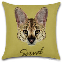 HKM-030803 Animal Head Linen Throw Pillow Cover – 45x45cm Northern European Style, Single-Sided Print