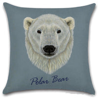 HKM-030803 Animal Head Linen Throw Pillow Cover – 45x45cm Northern European Style, Single-Sided Print