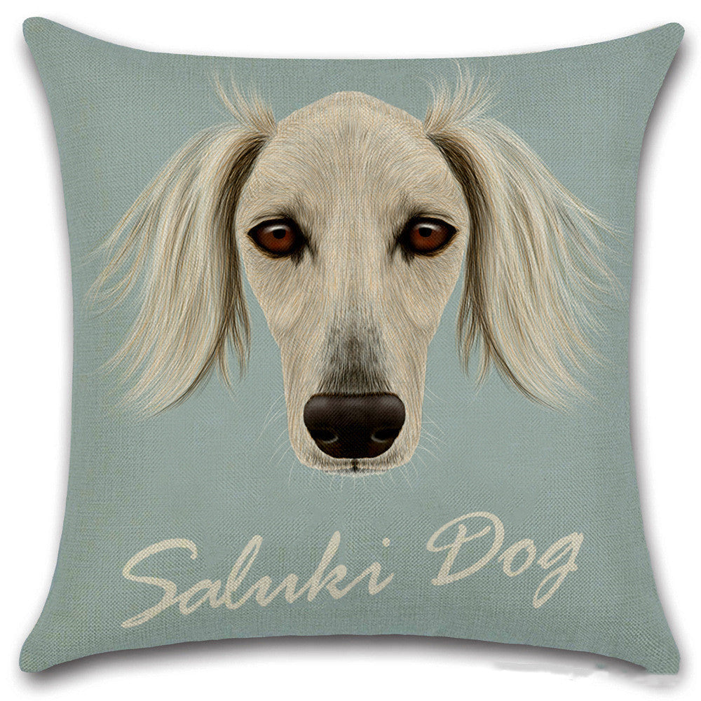 KTX-030803 Animal Head Linen Throw Pillow Cover – 45x45cm Northern European Style, Single-Sided Print