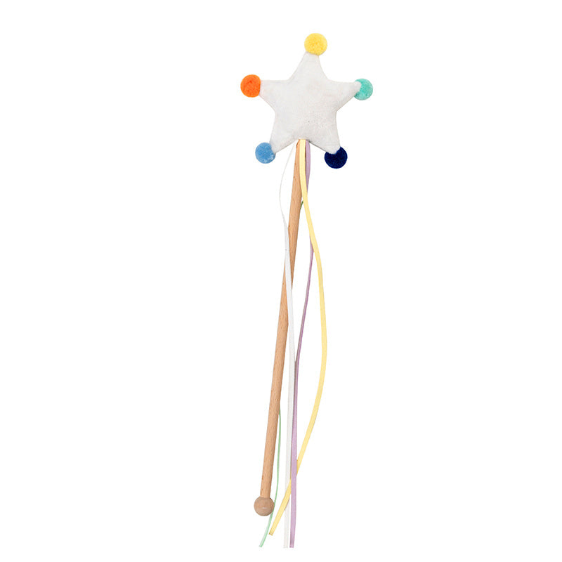 HKM-031059 Funny Cat Stick Toy with Catnip - Moon, Star, and Cloud Designs, 36cm Height