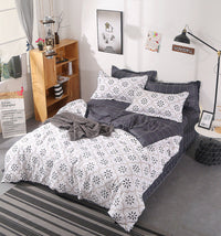 HKM-031187 Silk Cotton Bed Sheet and Quilt Set in Various Sizes with Duvet Cover and Pillowcases