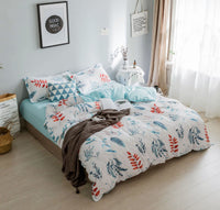 HKM-031187 Silk Cotton Bed Sheet and Quilt Set in Various Sizes with Duvet Cover and Pillowcases