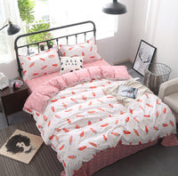 HKM-031187 Silk Cotton Bed Sheet and Quilt Set in Various Sizes with Duvet Cover and Pillowcases