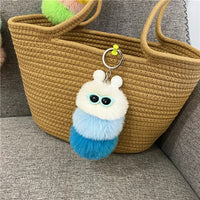 HKM-031251 Cute Plush 3D Cartoon Keychain in Candy Colors for Bags and Keys