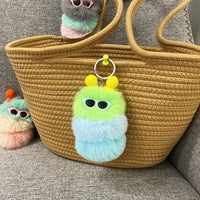 HKM-031251 Cute Plush 3D Cartoon Keychain in Candy Colors for Bags and Keys