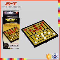 HKM-031379 Magnetic Mini Nine Men's Morris Chess Game Board Set for Two Players - Travel Size