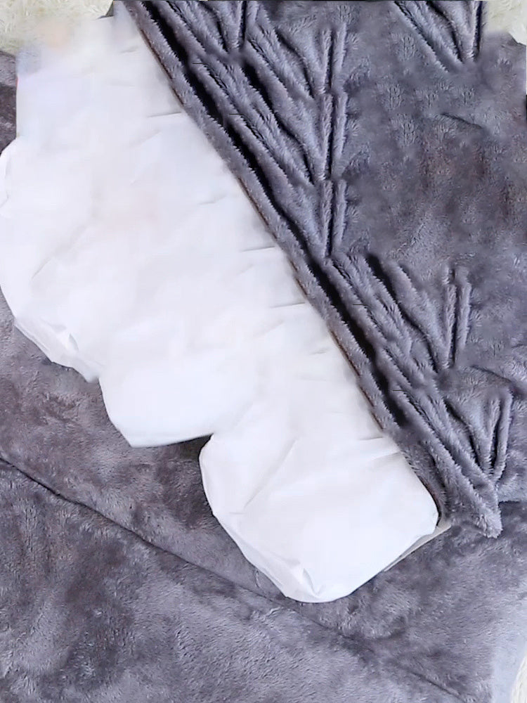 HKM-031379 Plush Quilted Dog Bed in Grey, Blue, and Light Grey - 4 Sizes Available