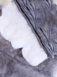 HKM-031379 Plush Quilted Dog Bed in Grey, Blue, and Light Grey - 4 Sizes Available
