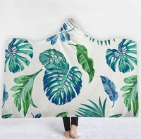 HKM-031571 Hooded Thermal Fleece Blanket for Adults and Kids - Cozy Wearable Blanket with Soft Fluffy Interior for Home and Travel