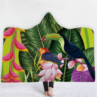 HKM-031571 Hooded Thermal Fleece Blanket for Adults and Kids - Cozy Wearable Blanket with Soft Fluffy Interior for Home and Travel