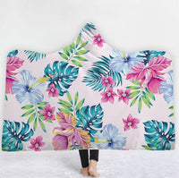 HKM-031571 Hooded Thermal Fleece Blanket for Adults and Kids - Cozy Wearable Blanket with Soft Fluffy Interior for Home and Travel