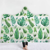 HKM-031571 Hooded Thermal Fleece Blanket for Adults and Kids - Cozy Wearable Blanket with Soft Fluffy Interior for Home and Travel
