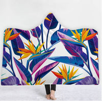 HKM-031571 Hooded Thermal Fleece Blanket for Adults and Kids - Cozy Wearable Blanket with Soft Fluffy Interior for Home and Travel