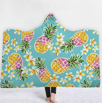 HKM-031571 Hooded Thermal Fleece Blanket for Adults and Kids - Cozy Wearable Blanket with Soft Fluffy Interior for Home and Travel