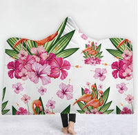 HKM-031571 Hooded Thermal Fleece Blanket for Adults and Kids - Cozy Wearable Blanket with Soft Fluffy Interior for Home and Travel