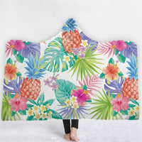 HKM-031571 Hooded Thermal Fleece Blanket for Adults and Kids - Cozy Wearable Blanket with Soft Fluffy Interior for Home and Travel
