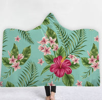HKM-031571 Hooded Thermal Fleece Blanket for Adults and Kids - Cozy Wearable Blanket with Soft Fluffy Interior for Home and Travel