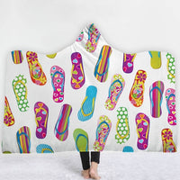 HKM-031571 Hooded Thermal Fleece Blanket for Adults and Kids - Cozy Wearable Blanket with Soft Fluffy Interior for Home and Travel