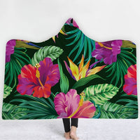 HKM-031571 Hooded Thermal Fleece Blanket for Adults and Kids - Cozy Wearable Blanket with Soft Fluffy Interior for Home and Travel