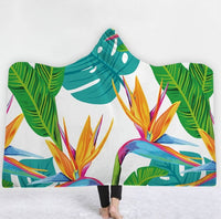 HKM-031571 Hooded Thermal Fleece Blanket for Adults and Kids - Cozy Wearable Blanket with Soft Fluffy Interior for Home and Travel