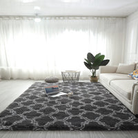 HKM-031635 Tie-Dye Gradient Color Printed Rectangle Silk Wool Carpet - 100% Polyester Fiber, Hand Washable