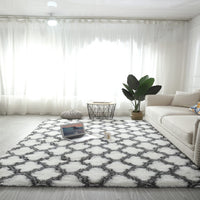 HKM-031635 Tie-Dye Gradient Color Printed Rectangle Silk Wool Carpet - 100% Polyester Fiber, Hand Washable