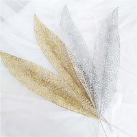 HKM-031699 Gold Powder Leaf Pendant - 45 cm Plastic Flower Design in Multiple Colors (Gold, Silver, Pink, Red, Purple)