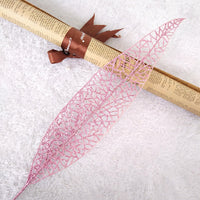 HKM-031699 Gold Powder Leaf Pendant - 45 cm Plastic Flower Design in Multiple Colors (Gold, Silver, Pink, Red, Purple)