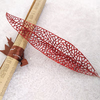 HKM-031699 Gold Powder Leaf Pendant - 45 cm Plastic Flower Design in Multiple Colors (Gold, Silver, Pink, Red, Purple)