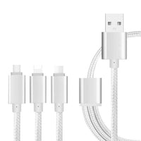 HKM-031955 3-in-1 USB Mobile Phone Charging Cable - 1.2m Length, Black