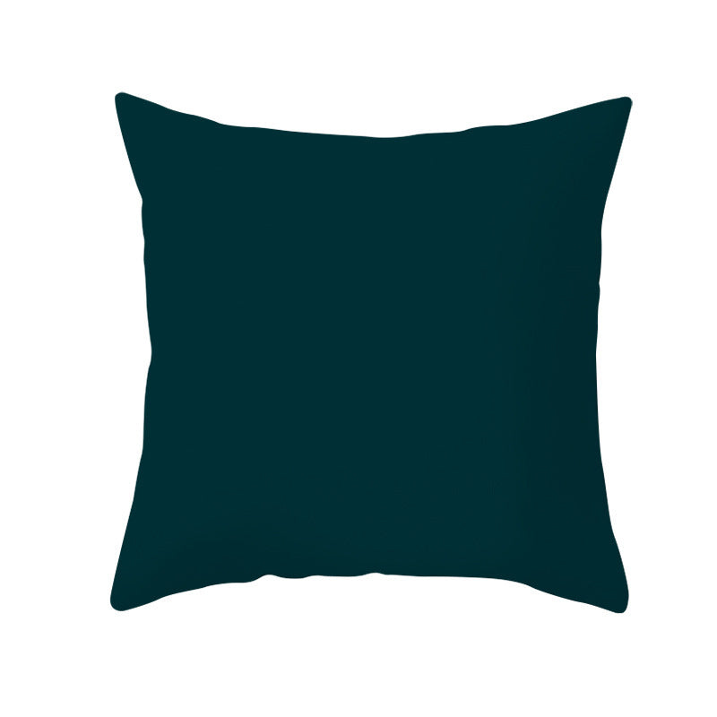 HKM-031955 Solid Color Peach Skin Cotton Linen Pillowcase - Modern 45x45cm Design for Living Room